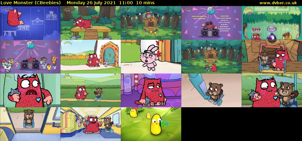 Love Monster (CBeebies) Monday 26 July 2021 11:00 - 11:10