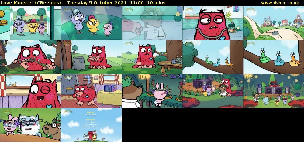 Love Monster (CBeebies) Tuesday 5 October 2021 11:00 - 11:10