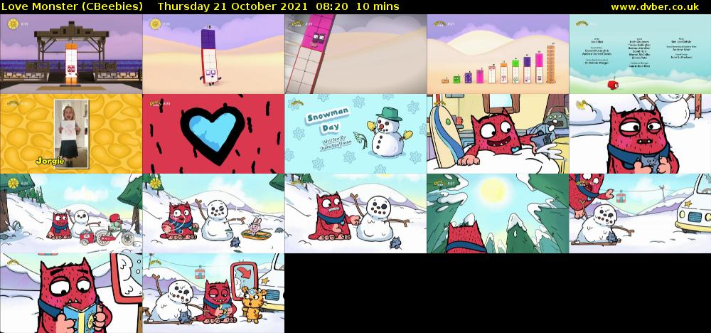 Love Monster (CBeebies) Thursday 21 October 2021 08:20 - 08:30
