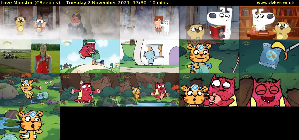 Love Monster (CBeebies) Tuesday 2 November 2021 13:30 - 13:40