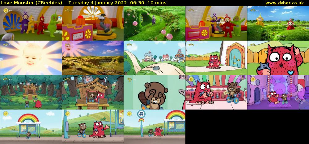 Love Monster (CBeebies) Tuesday 4 January 2022 06:30 - 06:40