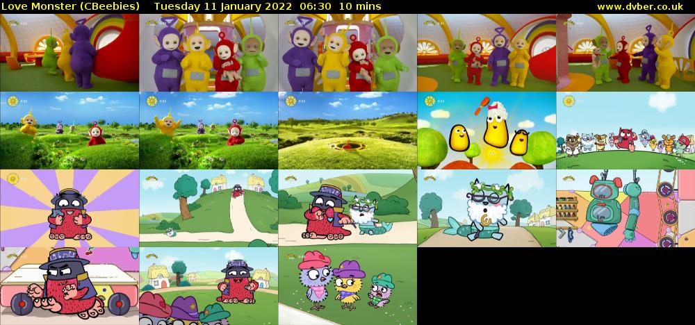 Love Monster (CBeebies) Tuesday 11 January 2022 06:30 - 06:40