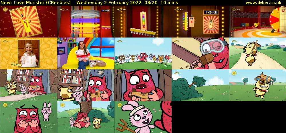 Love Monster (CBeebies) Wednesday 2 February 2022 08:20 - 08:30
