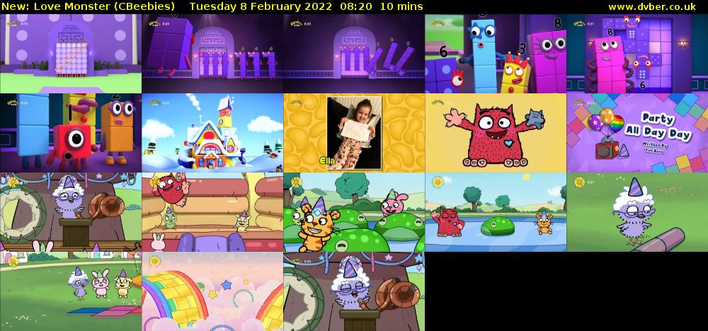 Love Monster (CBeebies) Tuesday 8 February 2022 08:20 - 08:30