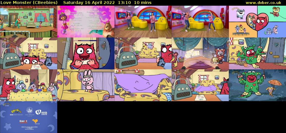 Love Monster (CBeebies) Saturday 16 April 2022 13:10 - 13:20