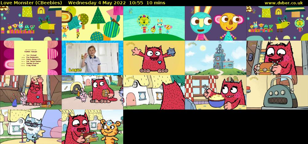 Love Monster (CBeebies) Wednesday 4 May 2022 10:55 - 11:05