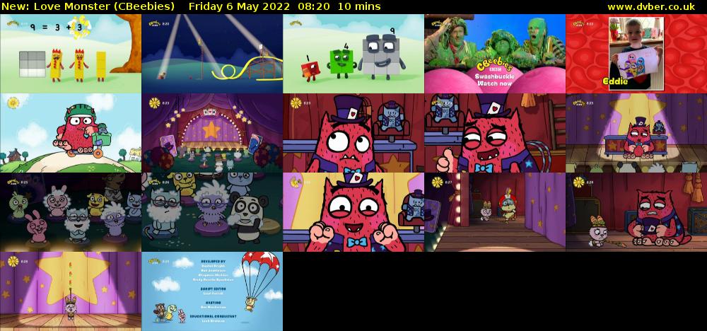 Love Monster (CBeebies) Friday 6 May 2022 08:20 - 08:30