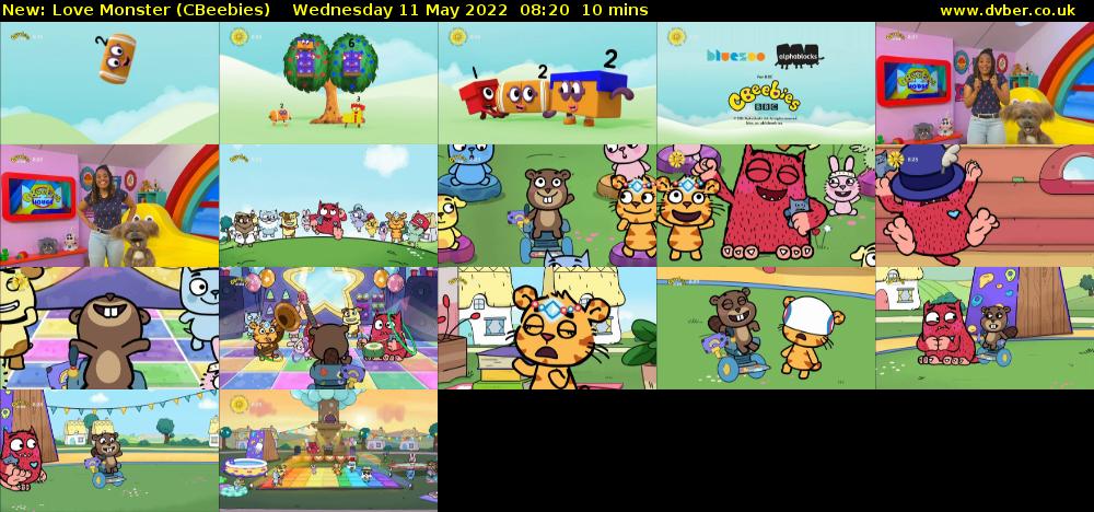 Love Monster (CBeebies) Wednesday 11 May 2022 08:20 - 08:30