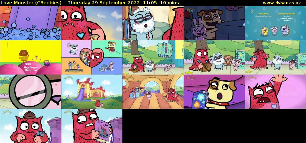 Love Monster (CBeebies) Thursday 29 September 2022 11:05 - 11:15
