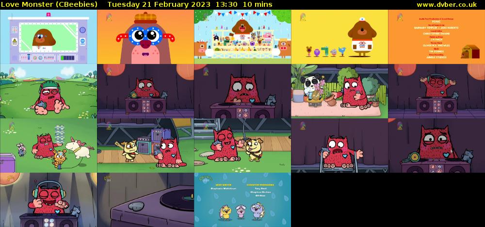 Love Monster (CBeebies) Tuesday 21 February 2023 13:30 - 13:40