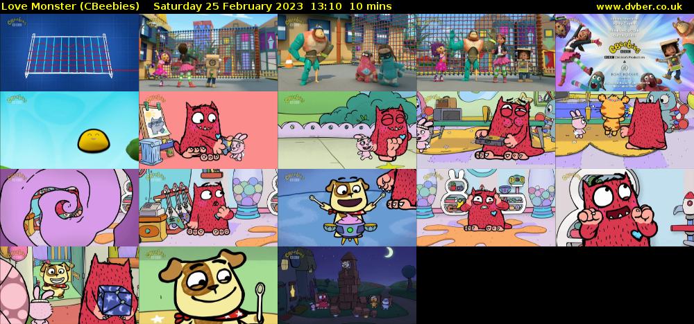 Love Monster (CBeebies) Saturday 25 February 2023 13:10 - 13:20