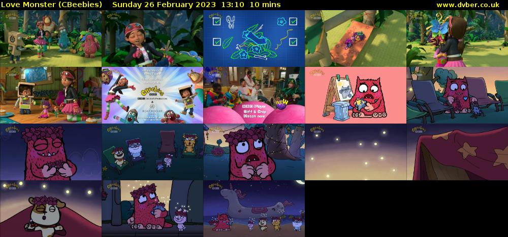 Love Monster (CBeebies) Sunday 26 February 2023 13:10 - 13:20
