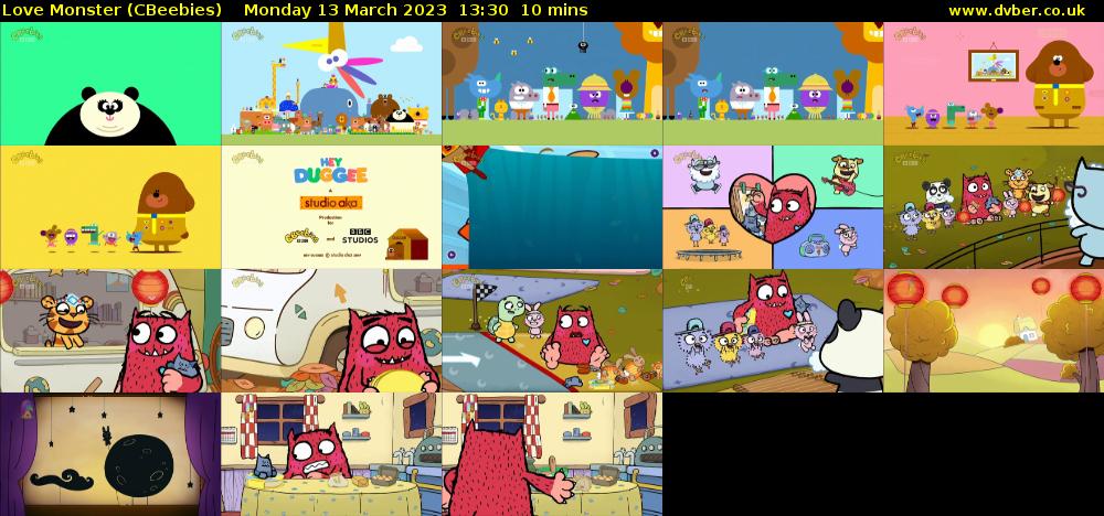 Love Monster (CBeebies) Monday 13 March 2023 13:30 - 13:40