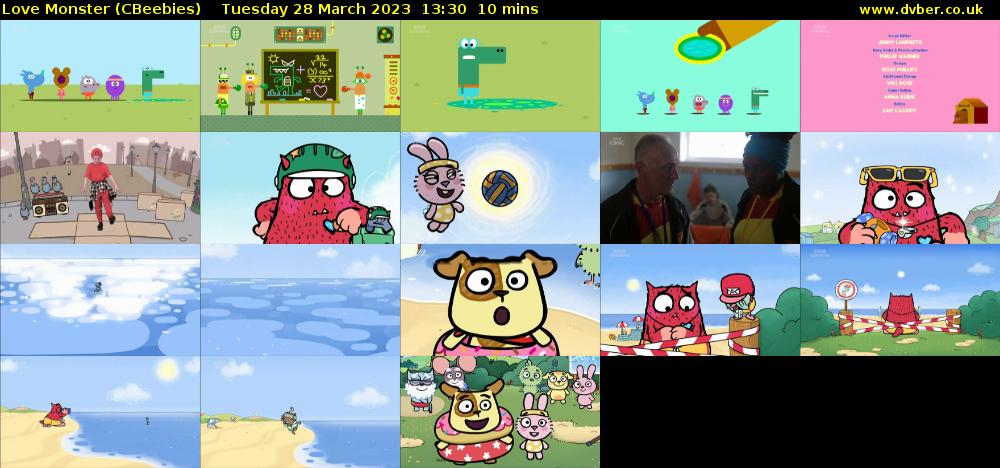 Love Monster (CBeebies) Tuesday 28 March 2023 13:30 - 13:40