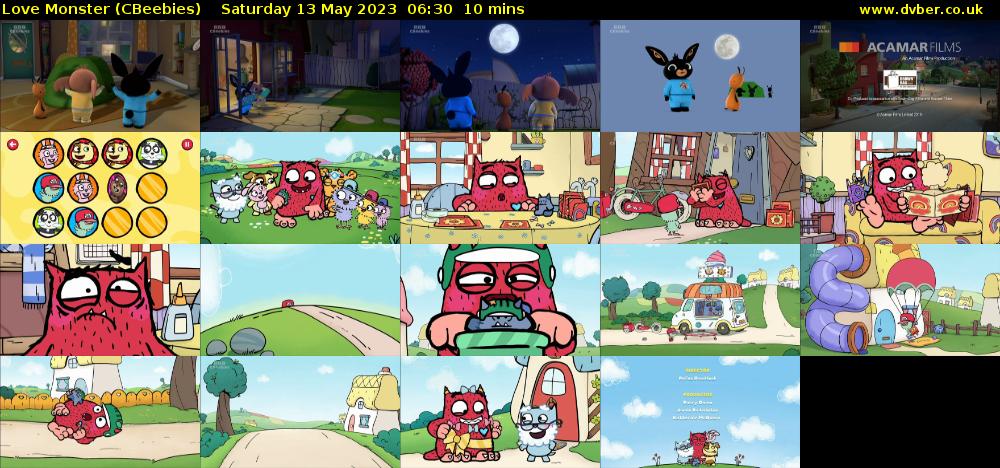 Love Monster (CBeebies) Saturday 13 May 2023 06:30 - 06:40