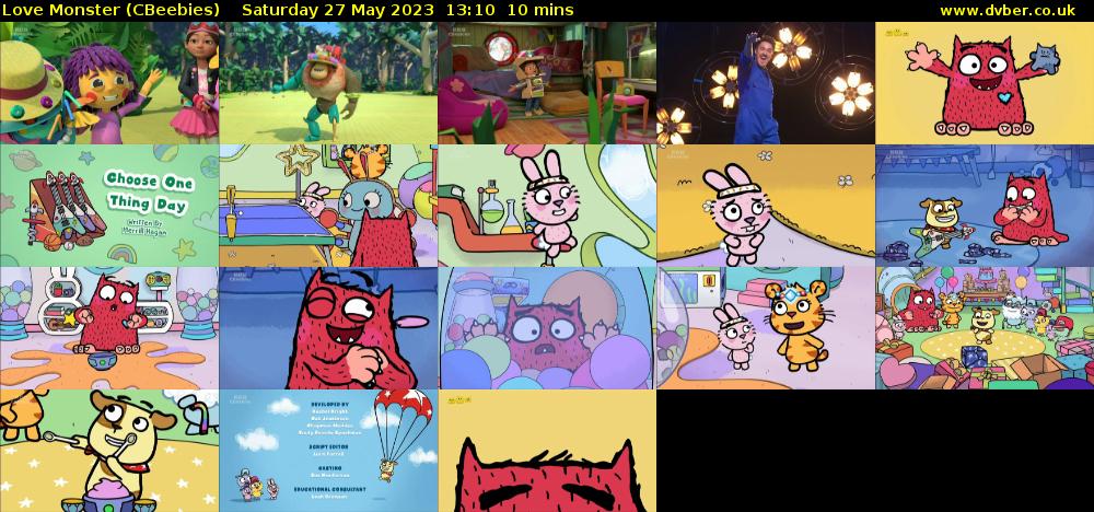 Love Monster (CBeebies) Saturday 27 May 2023 13:10 - 13:20