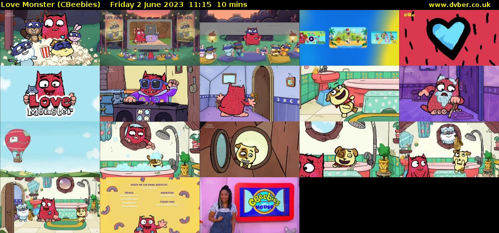 Love Monster (CBeebies) Friday 2 June 2023 11:15 - 11:25