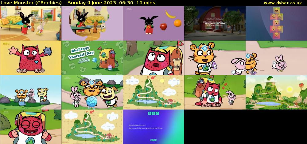 Love Monster (CBeebies) Sunday 4 June 2023 06:30 - 06:40