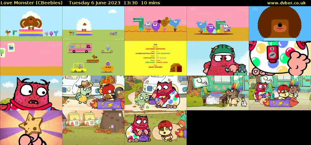 Love Monster (CBeebies) Tuesday 6 June 2023 13:30 - 13:40