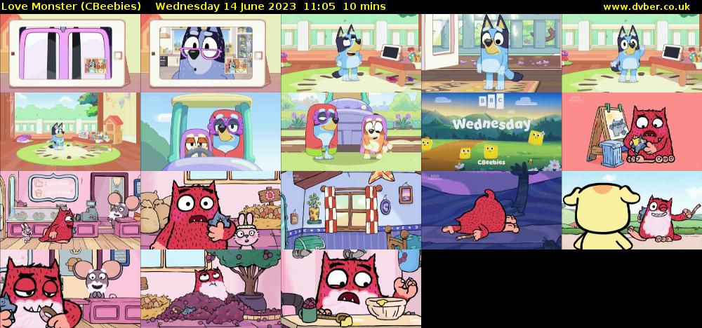 Love Monster (CBeebies) Wednesday 14 June 2023 11:05 - 11:15