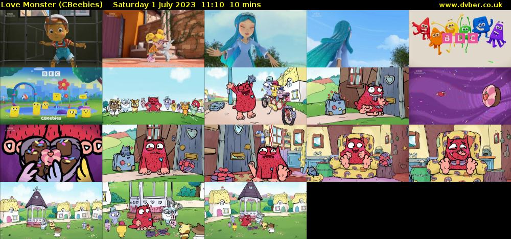 Love Monster (CBeebies) Saturday 1 July 2023 11:10 - 11:20