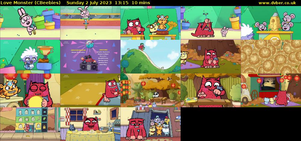 Love Monster (CBeebies) Sunday 2 July 2023 13:15 - 13:25
