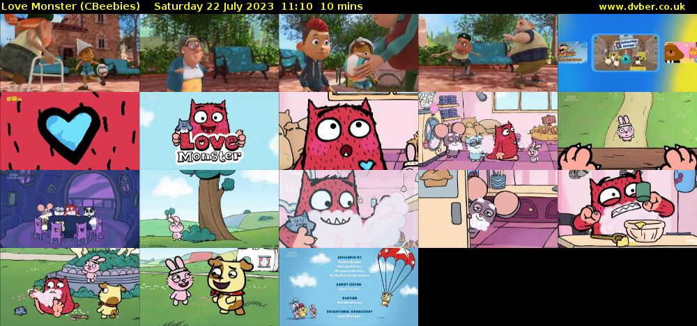 Love Monster (CBeebies) Saturday 22 July 2023 11:10 - 11:20