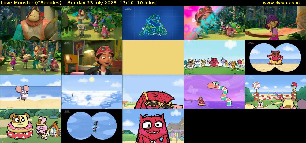 Love Monster (CBeebies) Sunday 23 July 2023 13:10 - 13:20