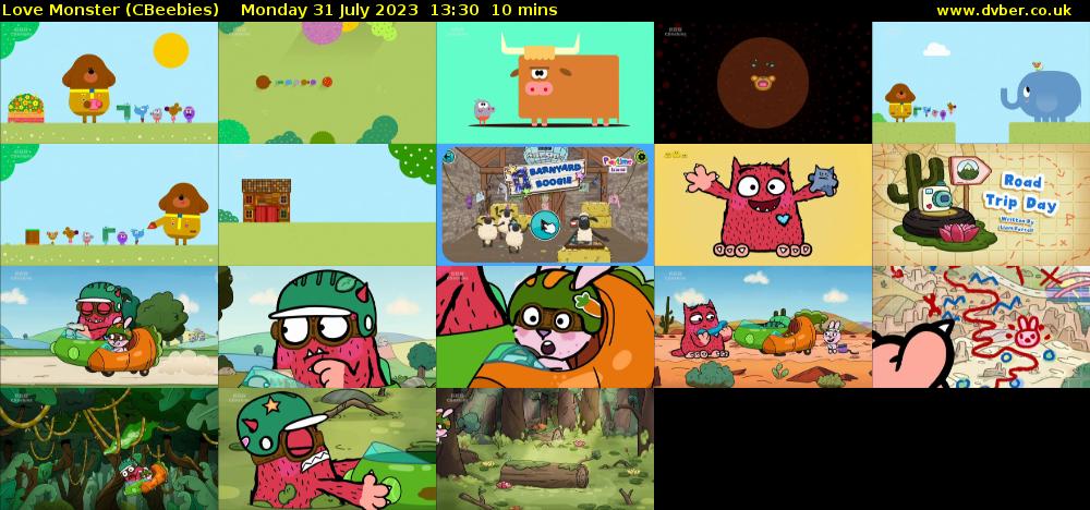 Love Monster (CBeebies) Monday 31 July 2023 13:30 - 13:40