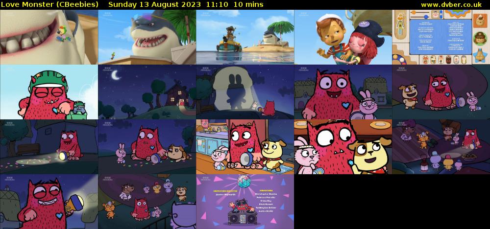 Love Monster (CBeebies) Sunday 13 August 2023 11:10 - 11:20