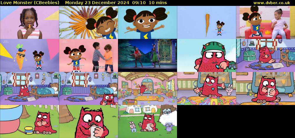 Love Monster (CBeebies) Monday 23 December 2024 09:10 - 09:20