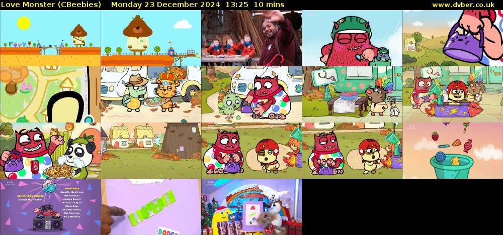 Love Monster (CBeebies) Monday 23 December 2024 13:25 - 13:35