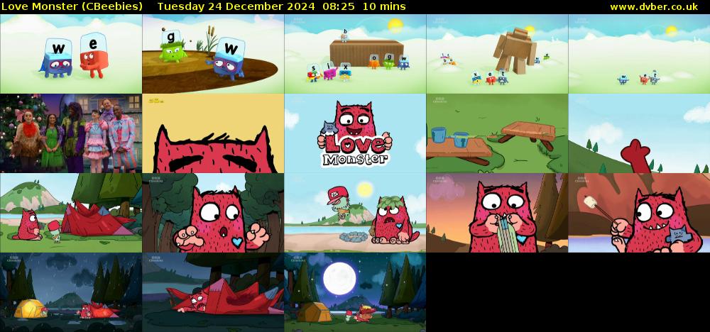 Love Monster (CBeebies) Tuesday 24 December 2024 08:25 - 08:35