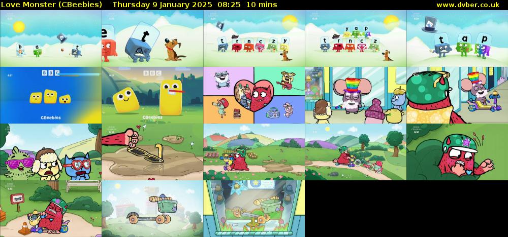 Love Monster (CBeebies) Thursday 9 January 2025 08:25 - 08:35