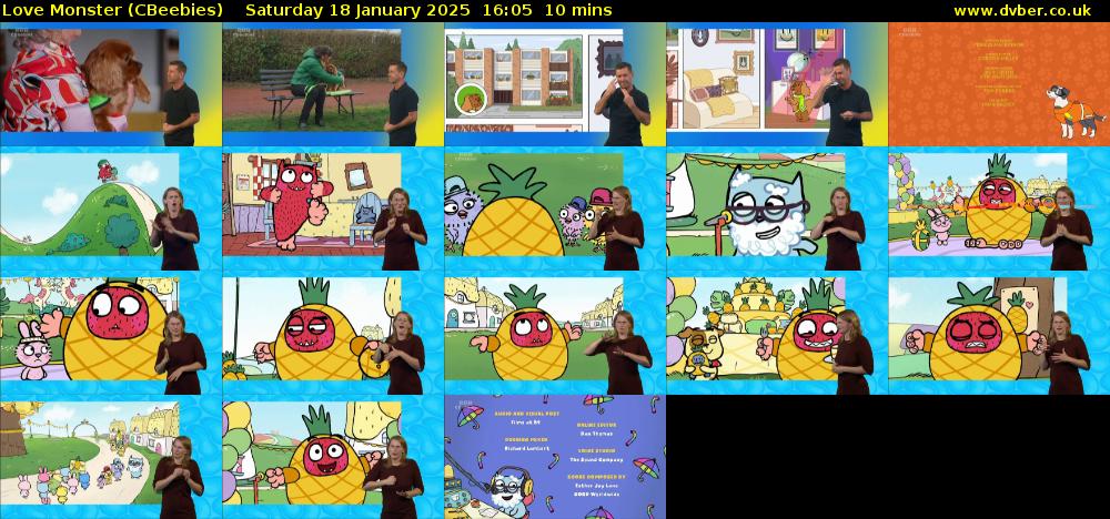 Love Monster (CBeebies) Saturday 18 January 2025 16:05 - 16:15