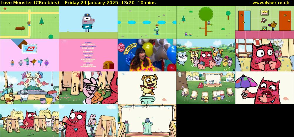 Love Monster (CBeebies) Friday 24 January 2025 13:20 - 13:30