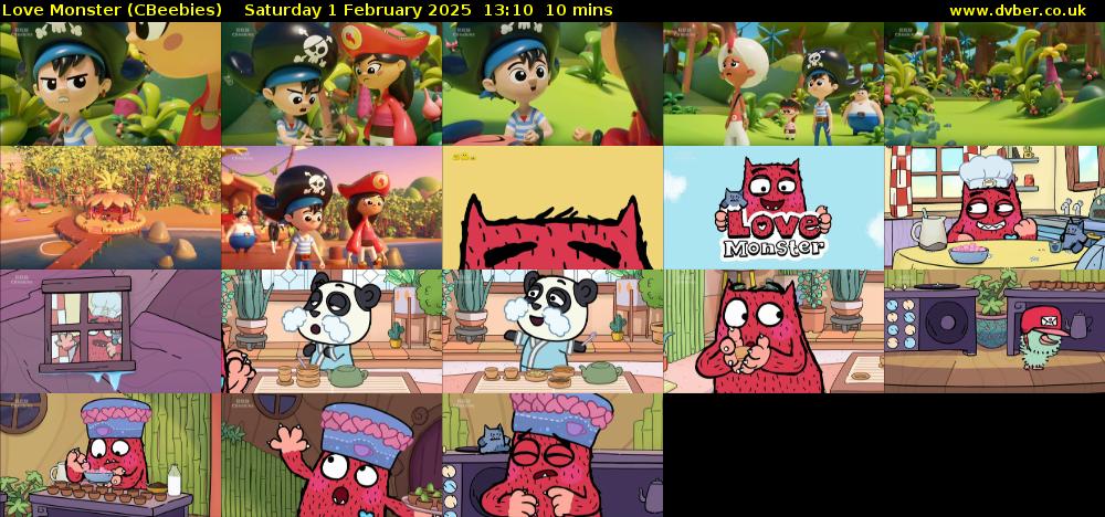 Love Monster (CBeebies) Saturday 1 February 2025 13:10 - 13:20