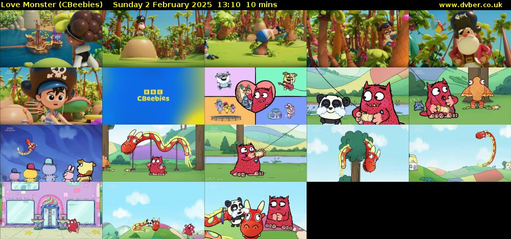 Love Monster (CBeebies) Sunday 2 February 2025 13:10 - 13:20