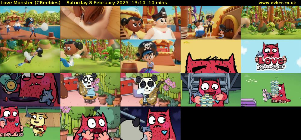 Love Monster (CBeebies) Saturday 8 February 2025 13:10 - 13:20