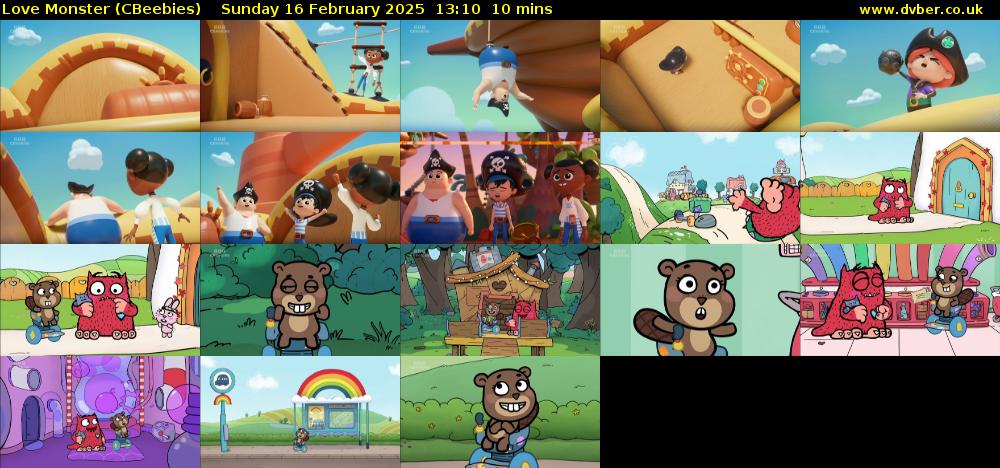 Love Monster (CBeebies) Sunday 16 February 2025 13:10 - 13:20