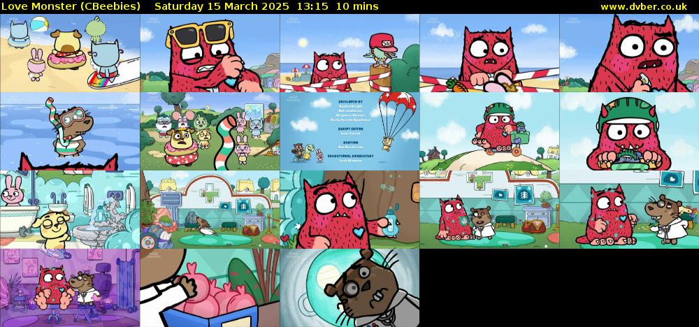 Love Monster (CBeebies) Saturday 15 March 2025 13:15 - 13:25