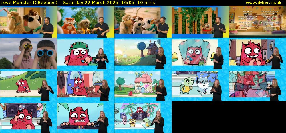 Love Monster (CBeebies) Saturday 22 March 2025 16:05 - 16:15