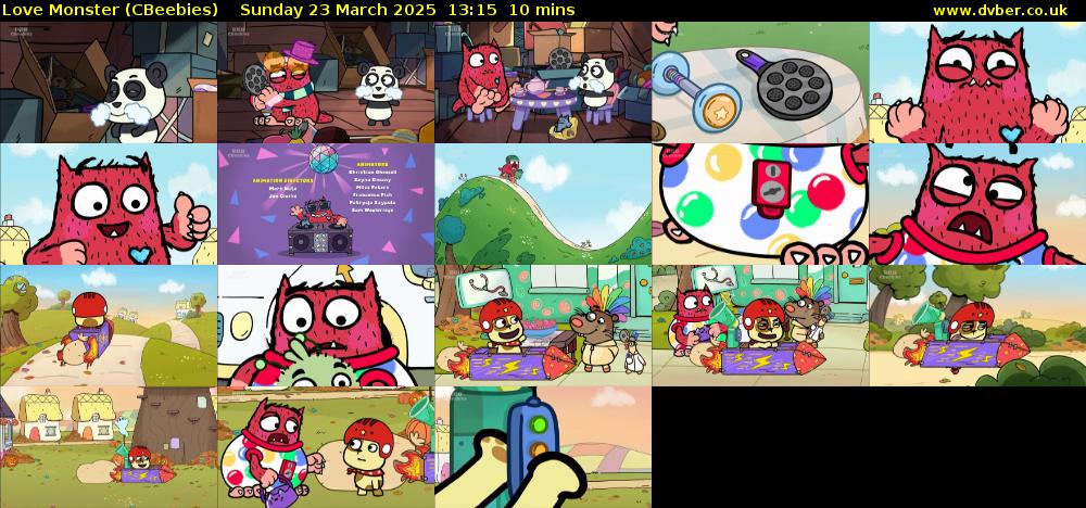 Love Monster (CBeebies) Sunday 23 March 2025 13:15 - 13:25