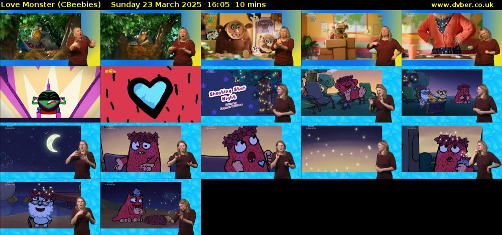 Love Monster (CBeebies) Sunday 23 March 2025 16:05 - 16:15