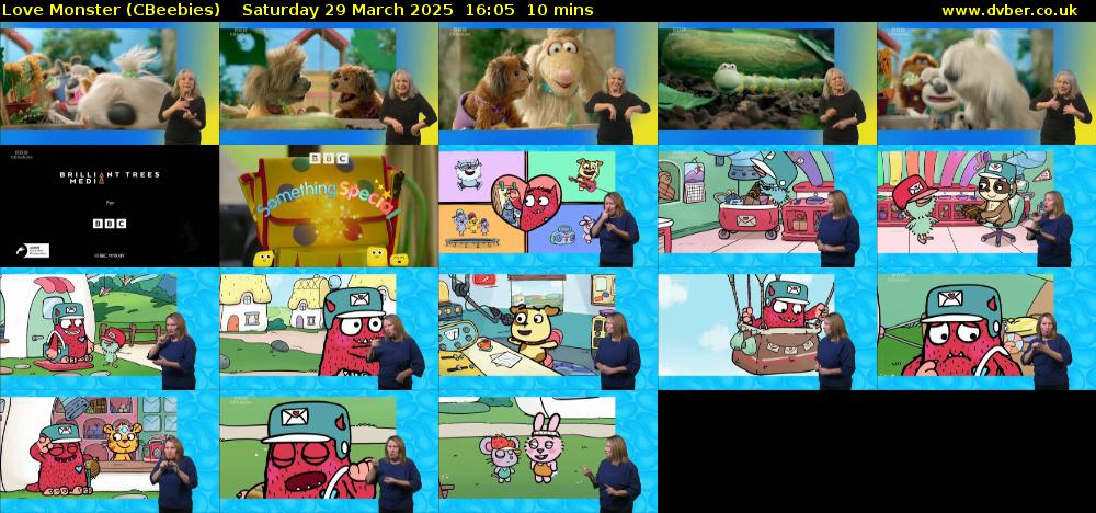 Love Monster (CBeebies) Saturday 29 March 2025 16:05 - 16:15
