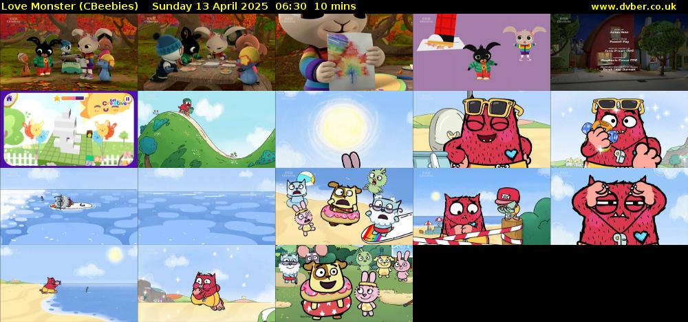 Love Monster (CBeebies) Sunday 13 April 2025 06:30 - 06:40
