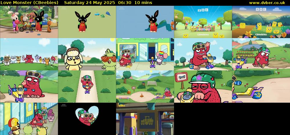 Love Monster (CBeebies) Saturday 24 May 2025 06:30 - 06:40