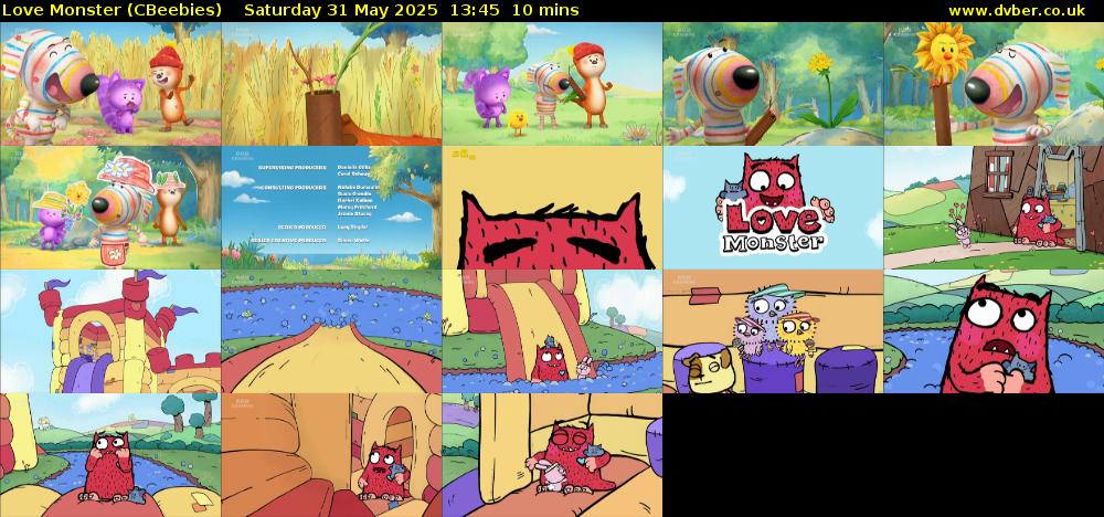 Love Monster (CBeebies) Saturday 31 May 2025 13:45 - 13:55
