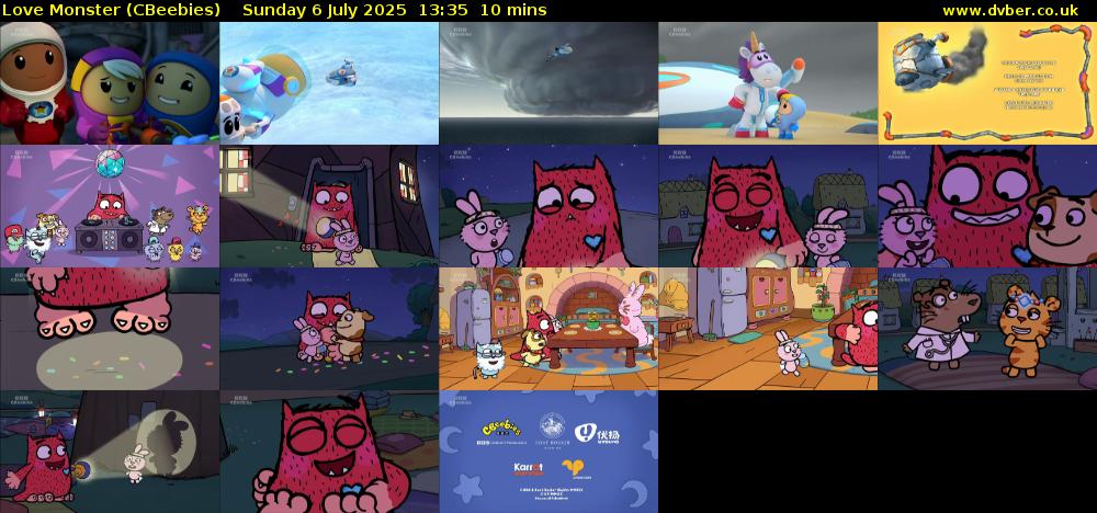 Love Monster (CBeebies) Sunday 6 July 2025 13:35 - 13:45