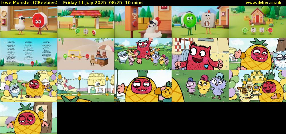 Love Monster (CBeebies) Friday 11 July 2025 08:25 - 08:35